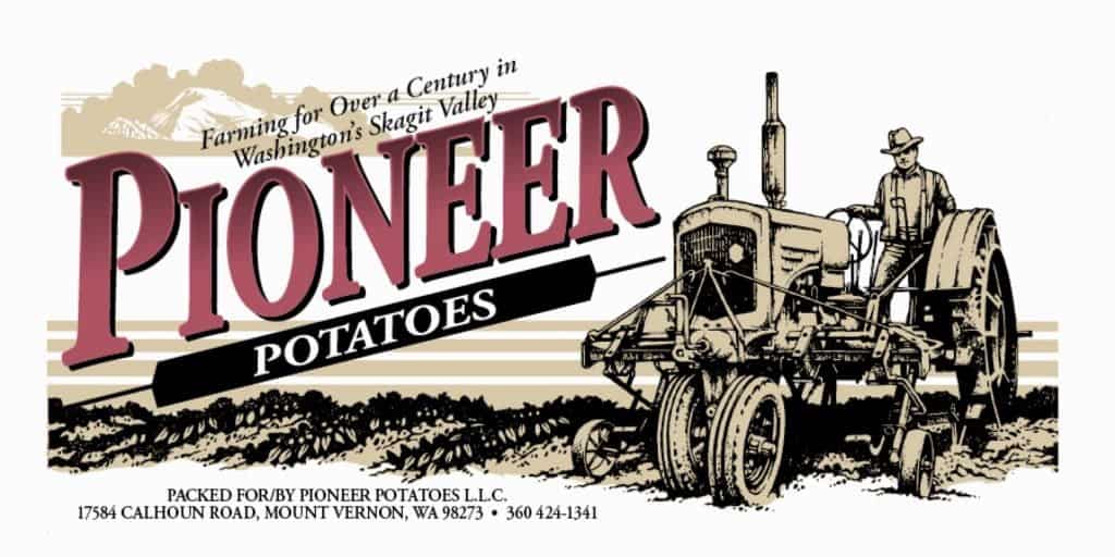 Pioneer Potatoes Label Red