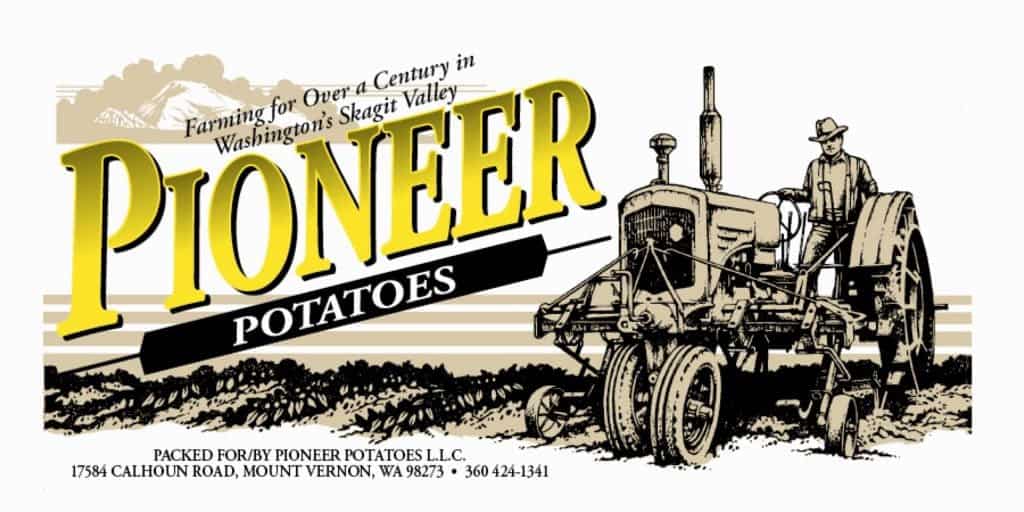 Pioneer Potatoes Label Yellow